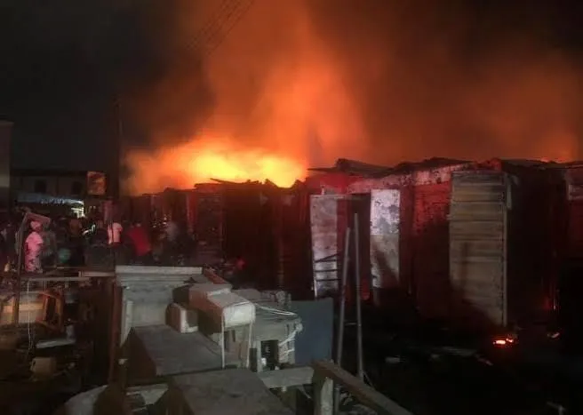 Electrical Surge Suspected as Fire Destroys 17 Shops in Ikorodu Market