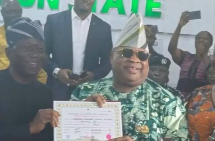 Adeleke Receives Certificate Of Return, Calls for Unity In Osun
