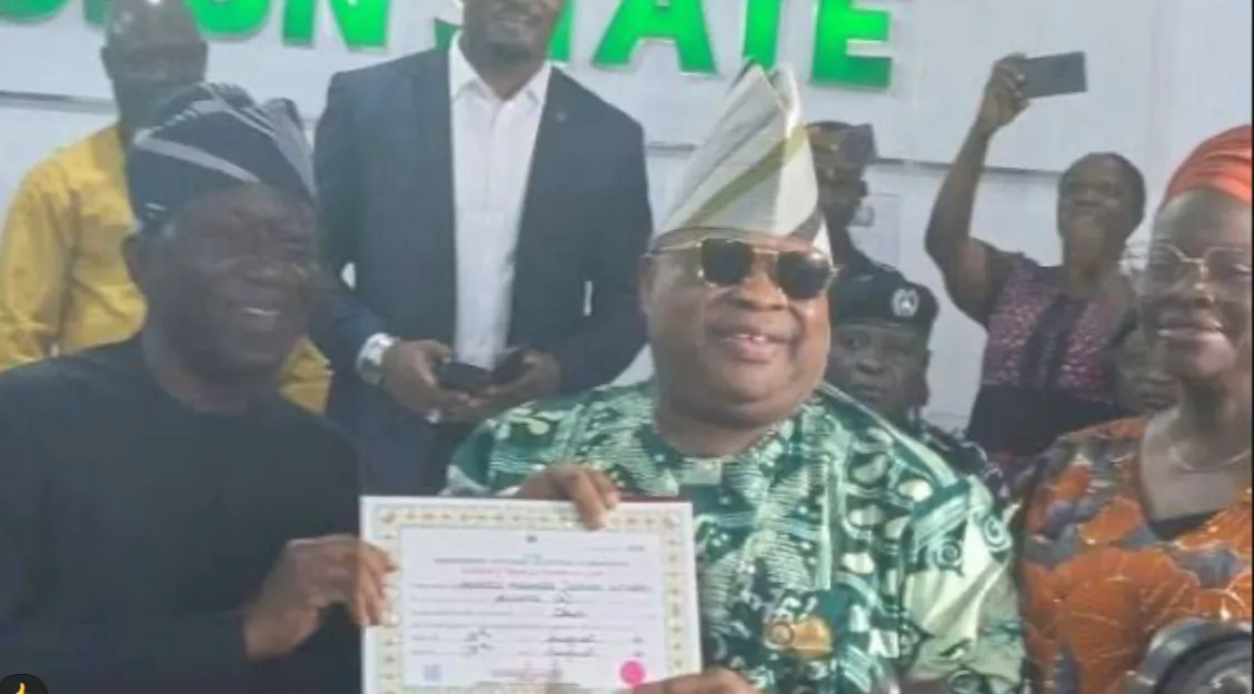 Adeleke Receives Certificate Of Return, Calls for Unity In Osun
